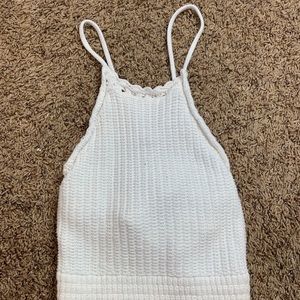 Crochet white tank top